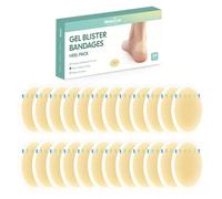 Welnove Lot de 24 bandages hydrocolloïdes en gel pour pieds, adhésifs résistants à l'eau pour talon, orteils et pieds, pour la prévention et la récupération (pack de talon)