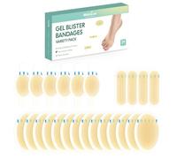 Welnove Lot de 24 bandages hydrocolloïdes en gel pour pieds, résistants à l'eau pour talons, orteils et pieds, pour la prévention et la récupération (pack varié)