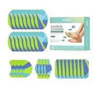 Welnove Moleskin Adhesive Pads for Feet,Blister Bandages for Feet, Mole Skin Patch for Feet Heels, Skin Tape Stickers for Feet - 32 Sheets of 4 Shapes, Patterned