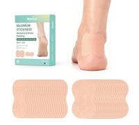 Welnove Moleskin Adhesive Pads for Feet, Moleskin Tape Blister Bandages for Feet, Funnel-Shaped Mole Skin Patch for Feet Heels, Skin Tape Stickers for Feet- 40 Sheets (20 Regular + 20 Wide)