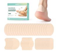 Welnove moleskine pansement ampoule pied - Moleskin pads, coussinets adhésifs pour les pieds - Rembourrage en moleskine pour orteils, talons, réduit les douleurs dues aux frottements(48 Pcs, 4 Shapes)