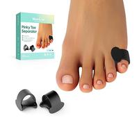 Welnove Pinky Toe Separator, 12 Pcs Black Gel Toe Spacers Bunion Corrector for Feet Women and Man, Little Toe Cushions for Curled Overlapping