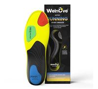 Welnove Semelles orthopédiques professionnelles pour la course à pied et le sport - Inserts de soutien de la voûte plantaire moyen pour fasciite plantaire pour homme et femme, taille L