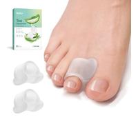 Welnove Séparateur d'orteils pour orteils qui se chevauchent - Espaceurs d'orteils pour oignons, extrait d'aloe vera (moyen, lot de 8)