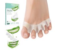Welnove Séparateurs d'orteils pour corriger les orteils - 8 paquets d'écarteurs d'orteils en silicone pour les pieds des hommes et des femmes (transparent)