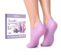 Welnove Silicone Socks for Dry Cracked Feet, 1 Pair Silicone Moisturizing Socks for Women, Infused with Lavender Essence, Thickened Full-Coverage, Breathable with Ventilation Holes - Medium Size