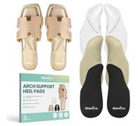 Welnove Supports de voûte en gel，Supports de voûte auto-adhésifs pour les pieds plats et le soulagement de la douleur des pieds，Coussinets de voûte réutilisables pour les sandales-3 COLOR-S