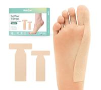 Welnove Turf Toe T-Straps - Lot de 16 sangles en moleskine pour les gros orteils, bande élastique pour les orteils - Pour femmes et hommes - Beige - Tailles mixtes (8 petits + 8 grands)