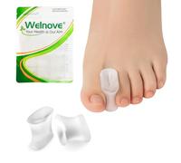 Welnove Upgraded Gel Toe Separators - 8 paquets d'écarteurs d'orteils en silicone infusés d'extrait d'aloe vera pour redresser les orteils qui se chevauchent(Large, Clear)