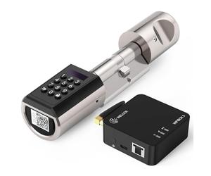 WELOCK PCBWIFIBOX Serrure Connectée,Serrure à Code avec WiFiBox,carte RFID et Bluetooth APP,serrure digitale,Smart Lock Facile à installer,niveau d'étanchéité IP65 Noir, Argenté