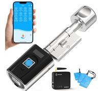 WELOCK SECBN51-WiFiBox3 Serrure Connectée,serrure biometrique des Carte RFID,WiFi,APP,serrure empreinte digitale,cylindre connecté porte entree accès sans clé,Smart Lock facile à Installer