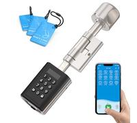 WELOCK Serrure Connectée P51 avec Password,RFID Carte et Bluetooth APP,Serrure à Code WiFi,cylindre code 30×30 pour porte de 30 à 70mm,serrure électronique pour facile à installer,Smart Lock IP65