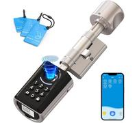 WELOCK ToucA51 Serrure Connectée serrure Empreinte Digitale avec Password,Carte RFID,APP et WiFi,Cylindre Connecté 30×30 pour portes de 30-70mm,Smart Lock IP65,Serrure a Code Installation Facile