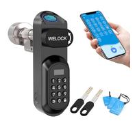 WELOCK U81 Smart Lock,Serrure Connectée,Serrure Empreinte Digitale avec Mot de Passe,RFID Carte,APP,serrure à code WiFi(Besoin wifibox),Cylindre Connecté 30/30 pour porte de 50-90mm,Facile à installer