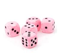 WeLoveBeads D6 dé Ice Cream Rose / Noir - Fabriqué en Allemagne! - 5 PCS