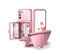 WeLoveCase Coque pour Samsung Galaxy S22 Plus - Étui portefeuille avec porte-cartes et miroir caché, protection complète contre les chocs, conçu pour Samsung Galaxy S22 + 6,7 pouces Or rose