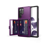 WeLoveCase Étui portefeuille pour Samsung Galaxy S23 Ultra avec porte-cartes de crédit et miroir caché, protection intégrale antichoc conçue pour Samsung Galaxy S23 Ultra 5G, 6,8 pouces violet