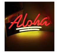 WELSAA Néon Enseignes lumineuses Decor Aloha Panneau Néon Mural À Intensité Variable, Alimenté Par USB, Pour Boutique, Club, Festival, Fête, Décoration Murale 11.7cm×25.8cm
