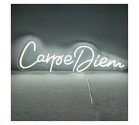 WELSAA Néon Enseignes lumineuses Decor Carpe Diem Enseigne Au Néon LED Lumière Pour Décoration Murale Pour Club Fête Boutique Maison Chambre Anniversaire Lampe Lumineuse 42cm×14.7cm