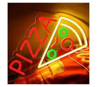 WELSAA Néon Enseignes lumineuses Decor Enseigne Au Néon Pizza En Forme De Pizza Avec Lumière LED Pour Pizzeria, Restaurant, Cuisine, Magasin, Fête, Décoration Éclairée 37cmx21cm