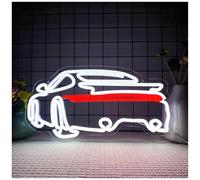 WELSAA Néon Enseignes lumineuses Decor Enseignes Au Néon Pour Voiture De Sport Intensité Variable Alimenté Par USB LED, Pour Chambre À Coucher Garage Pub Grotte Club Fête Décoration Murale 20cm×38cm