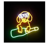 WELSAA Néon Enseignes lumineuses Decor Lumière Au Néon De Teckel, Enseignes Au Néon Alimentées Par USB À Intensité Variable Pour La Décoration Murale De Fête De Bar De Salle De Jeux 33cm×33.1cm
