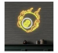WELSAA Néon Enseignes lumineuses Decor Panneau Néon Boule De Billard, Alimenté Par USB, Aucune Batterie Requise, Suspension Murale Personnalisée Pour Salle De Jeux 40cmx40cm(Ré,40cmx40cm)