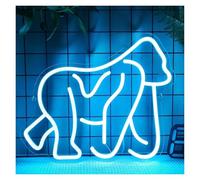 WELSAA Néon Enseignes lumineuses Decor Panneau Néon Gorilles, Alimenté Par USB, Lumière À Intensité Variable, Pour Chambre Décorations Murales De Fête D'anniversaire 29.8cm×36cm