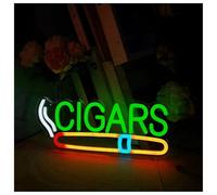 WELSAA Néon Enseignes lumineuses Decor Panneau Néon Magasin De Cigares, Pour La Décoration De Salon De Bar À Cigares À La, Caverne D'homme, Café, Magasin De Tabac, Décoration De Bar 15cm×37cm