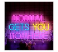 WELSAA Néon Enseignes lumineuses Decor Panneau Néon NORMAL GETS YOU NOWHERE, Lumières LED Pour Décoration Murale, Alimenté Par USB, Chambre À Coucher, Salon, Bar, Mariage