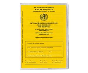 Welsberg 1 Passeport Vaccinal et 1 Porte-carte de Vaccination - Carnet de Vaccination Internationale (en trois langues : allemand, anglais et français) avec étui de Protection Transparent