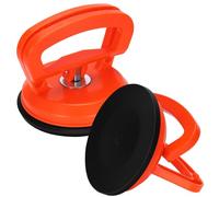 Welsberg 2x Ventouse capacité de levage 50kg, Ventouse Sous Vide avec Antidérapant Poignée pour Transporter des Vitres, Carrelage, Verre, Stratifié, Diamètre 118 mm, orange
