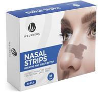 Welsberg 30 Pièces Bandelettes Nasales Unisexe Taille M, 55x16 mm, Beige | Bande Nasale Aide Anti-Ronflement, Respiration Améliorée Pendant le Sommeil et le Sport, Plâtre Nasal pour Hommes et Femmes