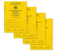 Welsberg 4× Carnet de Vaccination Jaune - Passeport Vaccinal International pour Bébés, Enfants, Adolescents et Adultes avec Page Covid-19 - Certificat OMS Édition 2021