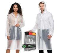 Welsberg Lot de 2 Ponchos Pluie Imperméable avec Capuche et Manches, Cape de Pluie Réutilisable pour Homme Femme, Manteau Imperméable Unisex pour les Festivals, le Camping, la Randonnée, Taille Unique