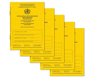 Welsberg Lot de 5 carnets de vaccination - Certificat international de vaccination pour bébés, enfants, adolescents, adultes - Avec pages Covid-19 supplémentaires - Édition 2021