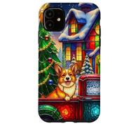 Welsh Corgi Chien de Noël Camion Rouge Scène de Noël Coque pour iPhone 11