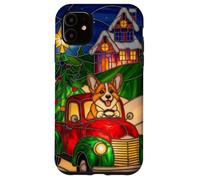Welsh Corgi Chien de Noël Camion Rouge Scène de Noël en Coque pour iPhone 11