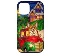 Welsh Corgi Chien de Noël Camion Rouge Scène de Noël en Coque pour iPhone 12/12 Pro