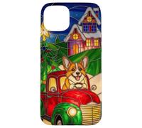 Welsh Corgi Chien de Noël Camion Rouge Scène de Noël en Coque pour iPhone 15 Plus
