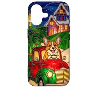Welsh Corgi Chien de Noël Camion Rouge Scène de Noël en Coque pour iPhone 17