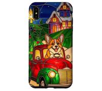 Welsh Corgi Chien de Noël Camion Rouge Scène de Noël en Coque pour iPhone XS Max