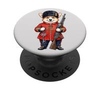 Welsh Corgi Chien Thé London Garde du Roi Angleterre Drapeau PopSockets PopGrip Adhésif