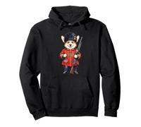 Welsh Corgi Chien Thé London Garde du Roi Angleterre Drapeau Sweat à Capuche