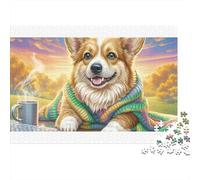 Welsh Corgi coloré dans Un Champ d'automne - Puzzle de 1000 pièces pour Adultes - Le défi Impossible - Développement cérébral - 70 x 50 cm