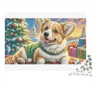 Welsh Corgi coloré dans Un Champ de Fleurs Sauvages - Puzzle de 1000 pièces pour Adultes - Activité ludique pour Les Jours de Pluie - 38 x 26 cm