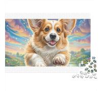 Welsh Corgi coloré et Souriant - Puzzle de 1000 pièces pour Adultes - Illustrations Magnifiques - Dimensions : 52 x 38 cm