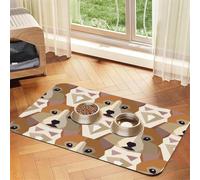 Welsh Corgi Head Pattern,Waterproof Pet Feeding Mat,PU Leather Placemats for Cat Dog Water Bowl,Food Mats,30x45cm