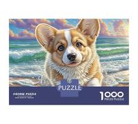 Welsh Corgi Puzzle 1000 Pièces Carton Épais 12 Ans Portrait Mignon d'un Corgi Passe-Temps Cadeau Original Pas De Bavures Couleurs Vives Ajustement Précis 38x26cm/1000pcs