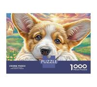 Welsh Corgi Puzzle 1000 Pièces Carton Épais Corgi jetant Un œil avec Ses Pattes Cadeau Anniversaire Stimulant Adulte Puzzle De Collection Mémoire Stable 38x26cm/1000pcs